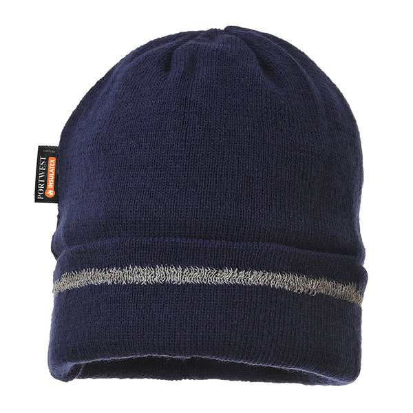 Portwest® Reflective Trim Knit Hat Insulatex Lined, Navy, Size  (B023NAR) Each