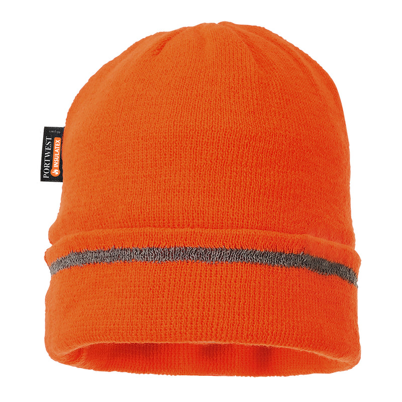 Portwest® Reflective Trim Knit Hat Insulatex Lined, Orange, Size  (B023ORR) Each