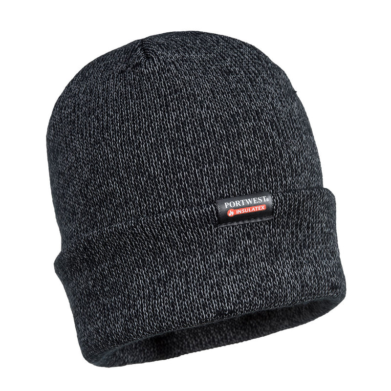 Portwest® Reflective Knit Hat, Insulatex Lined, Black, Size  (B026BKR) Each