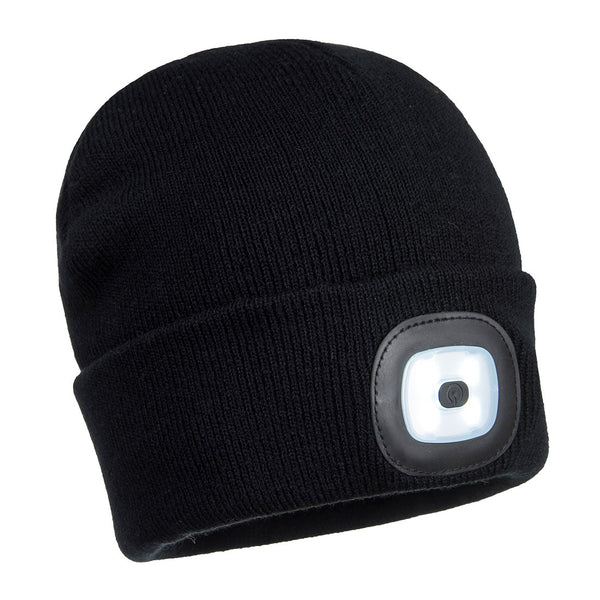 Portwest® Beanie LED Head Lamp USB Rechargeable, Black, Size  (B029BKR) Each