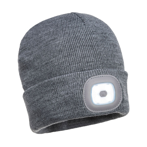Portwest® Beanie LED Head Lamp USB Rechargeable, Gray, Size  (B029GRR) Each