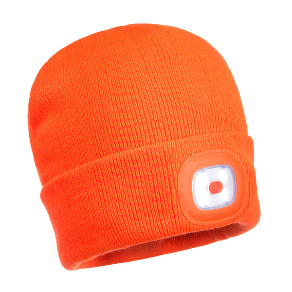 Portwest® Beanie LED Head Lamp USB Rechargeable, Orange, Size  (B029ORR) Each