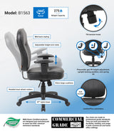 Boss Black Leather Task Chair w/Adjustable Arms (B1563) Each