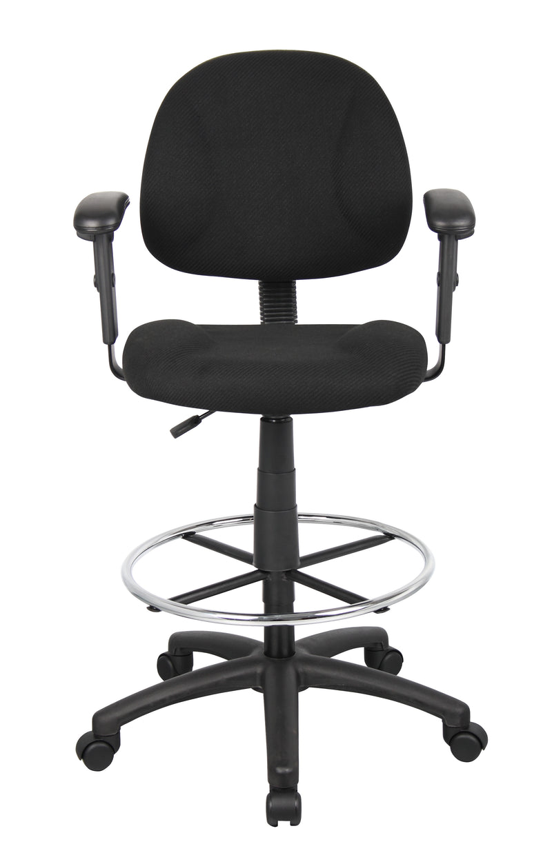 Boss Ergonomic Works Adjustable Drafting Chair with Adjustable Arms, Black (B1616-BK) Each
