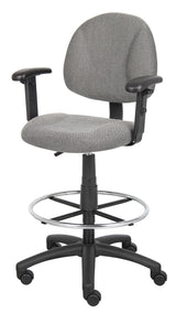 Boss Ergonomic Works Adjustable Drafting Chair with Adjustable Arms and Removable Foot Rest, Gray (B1616-GY) Each