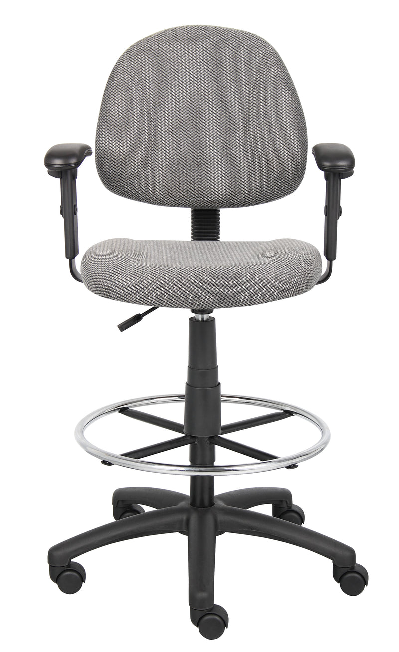 Boss Ergonomic Works Adjustable Drafting Chair with Adjustable Arms and Removable Foot Rest, Gray (B1616-GY) Each