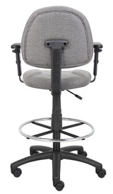 Boss Ergonomic Works Adjustable Drafting Chair with Adjustable Arms and Removable Foot Rest, Gray (B1616-GY) Each