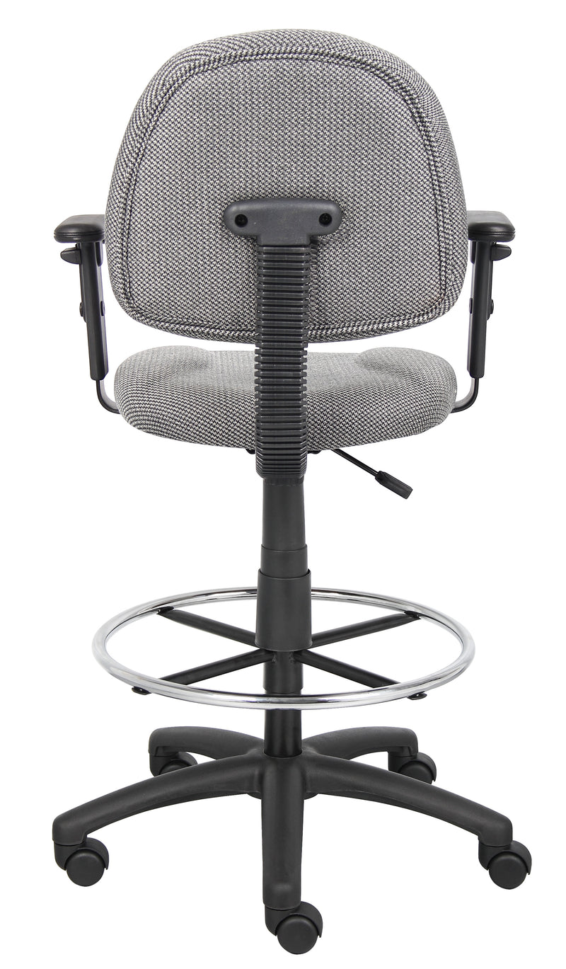 Boss Ergonomic Works Adjustable Drafting Chair with Adjustable Arms and Removable Foot Rest, Gray (B1616-GY) Each