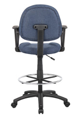 Boss Ergonomic Works Adjustable Drafting Chair with Loop Arms and Removable Foot Rest, Blue (B1617-BE) Each