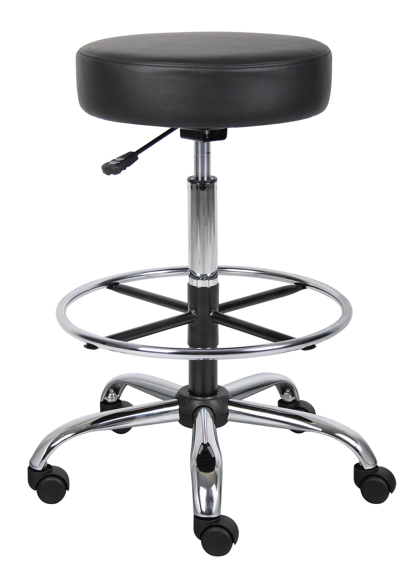 Boss Antimicrobial Vinyl Medical/Drafting Stool, Black (B16240-BK) Each