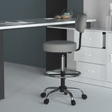Boss Antimicrobial Vinyl Medical/Drafting Stool w/Back Cushion, Gray (B16245-GY) Each