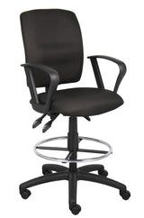 Boss Multi-Function Fabric Drafting Stool w/Loop Arms (B1637-BK) Each