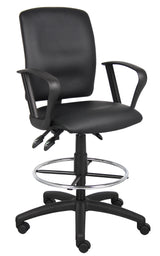 Boss Multi-Function LeatherPlus Drafting Stool w/Loop Arms (B1647) Each