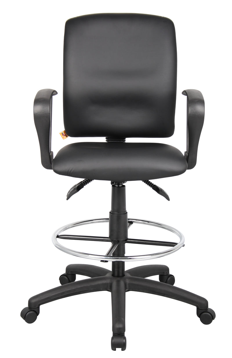 Boss Multi-Function LeatherPlus Drafting Stool w/Loop Arms (B1647) Each