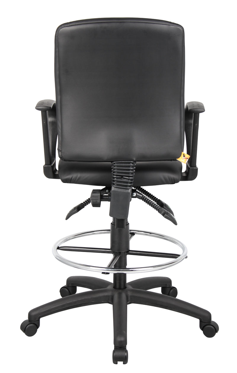 Boss Multi-Function LeatherPlus Drafting Stool w/Loop Arms (B1647) Each