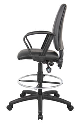 Boss Multi-Function LeatherPlus Drafting Stool w/Loop Arms (B1647) Each