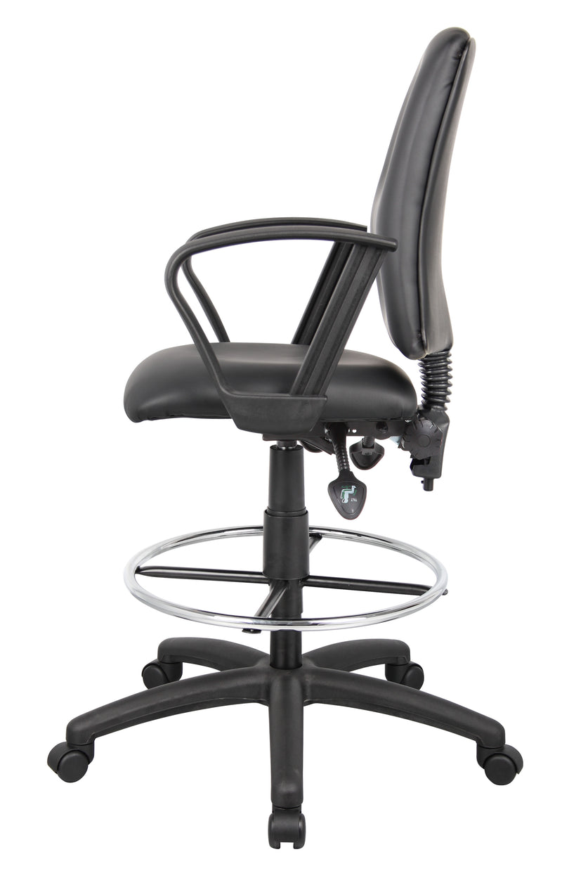 Boss Multi-Function LeatherPlus Drafting Stool w/Loop Arms (B1647) Each
