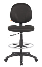Boss Black Fabric Drafting Stools w/Footring (B1690-BK) Each