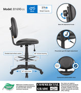 Boss Black Antimicrobial Drafting Stools w/Footring (B1690-CS) Each