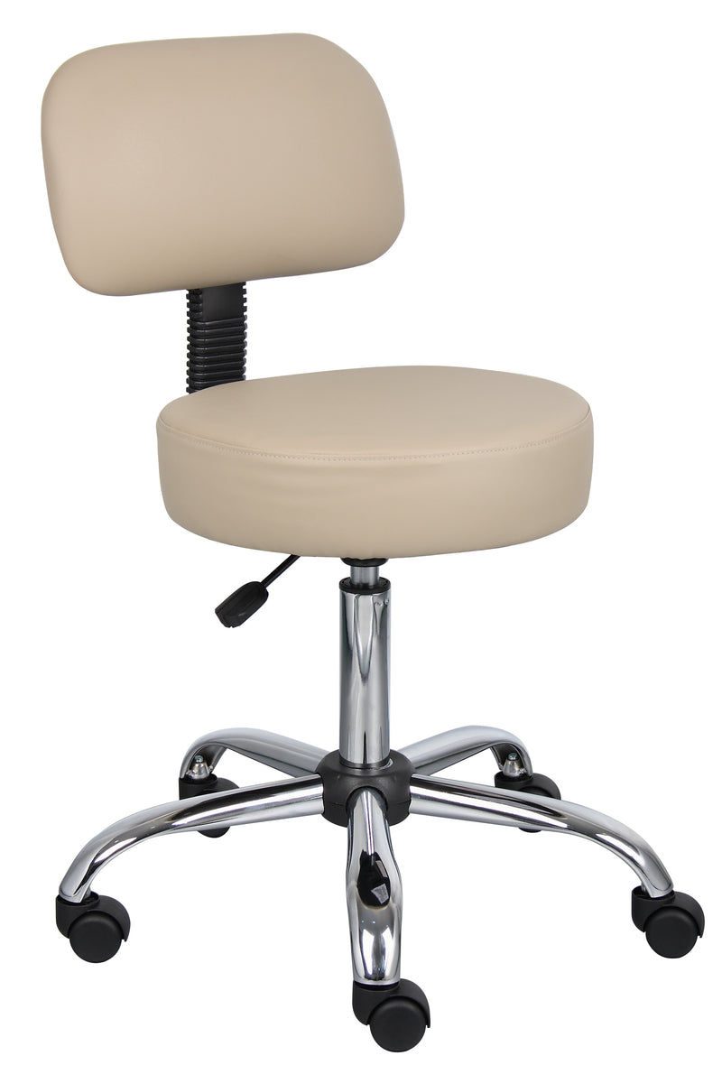 Boss Beige Caressoft Medical Stool w/Back Cushion (B245-BG) Each