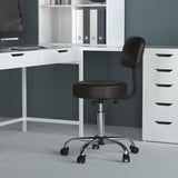 Boss Black Antimicrobial Vinyl Medical Stool w/Back Cushion (B245-BK) Each