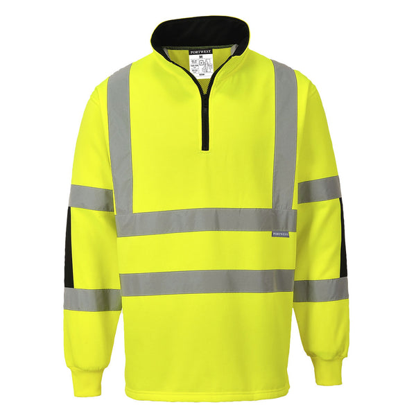 Portwest® Xenon Hi-Vis Rugby Shirt, Yellow, Size 6XL (B308YER6XL) Each