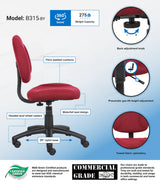 Boss Burgundy Deluxe Posture Chair (B315-BY) Each
