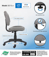 Boss Gray Deluxe Posture Chair (B315-GY) Each