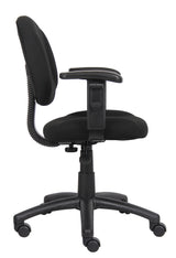 Boss Black Deluxe Posture Chair w/Adjustable Arms (B316-BK) Each