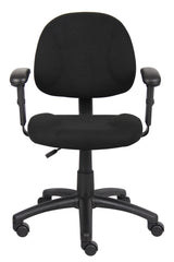 Boss Black Deluxe Posture Chair w/Adjustable Arms (B316-BK) Each