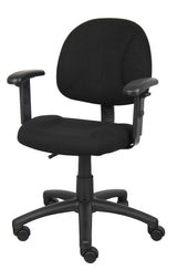 Boss Black Deluxe Posture Chair w/Adjustable Arms (B316-BK) Each