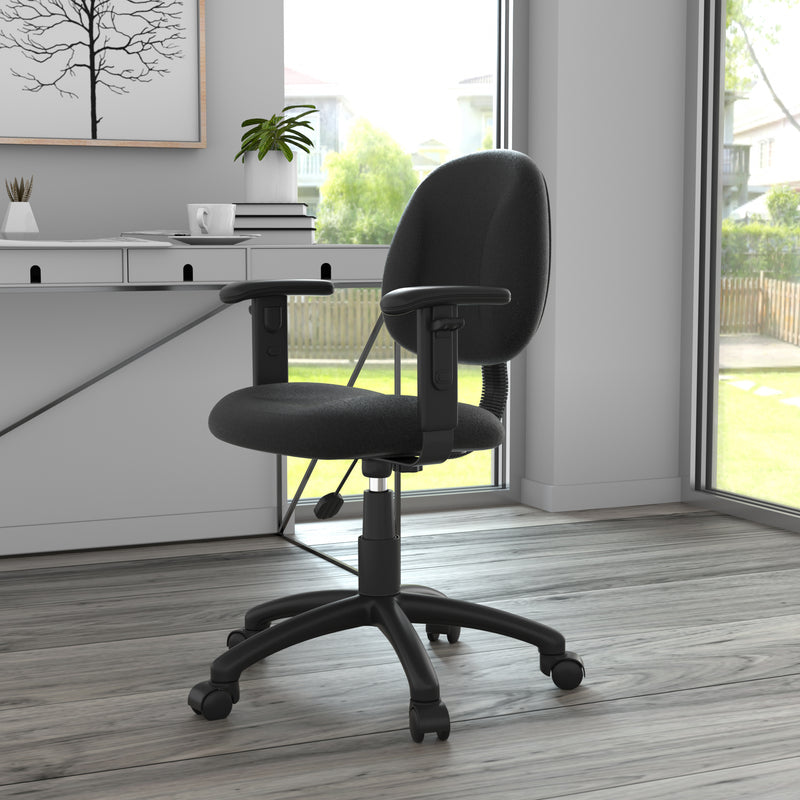 Boss Black Deluxe Posture Chair w/Adjustable Arms (B316-BK) Each