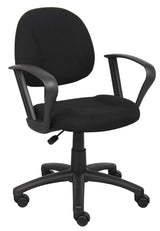 Boss Black Deluxe Posture Chair w/Loop Arms (B317-BK) Each