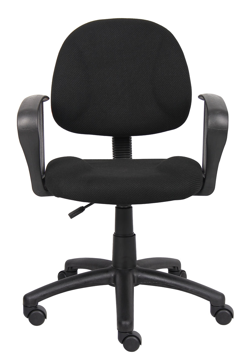 Boss Black Deluxe Posture Chair w/Loop Arms (B317-BK) Each