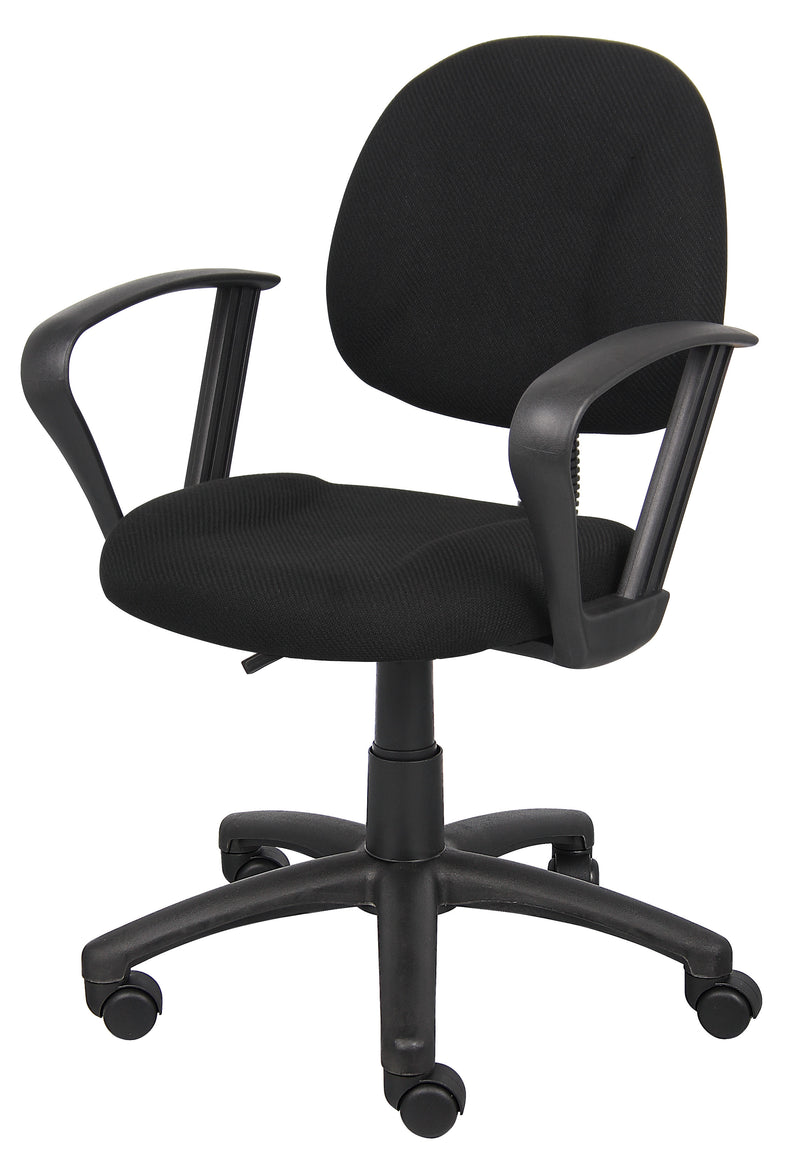 Boss Black Deluxe Posture Chair w/Loop Arms (B317-BK) Each