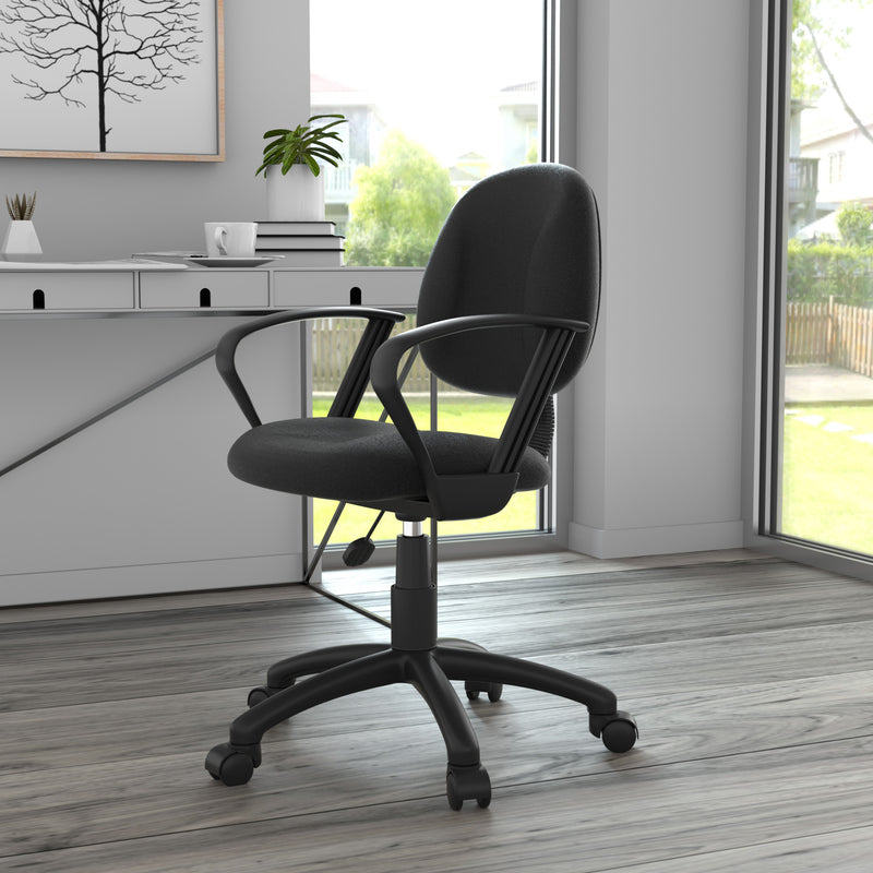 Boss Black Deluxe Posture Chair w/Loop Arms (B317-BK) Each