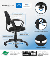 Boss Black Deluxe Posture Chair w/Loop Arms (B317-BK) Each