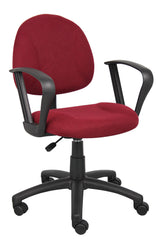 Boss Burgundy Deluxe Posture Chair w/Loop Arms (B317-BY) Each