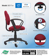 Boss Burgundy Deluxe Posture Chair w/Loop Arms (B317-BY) Each
