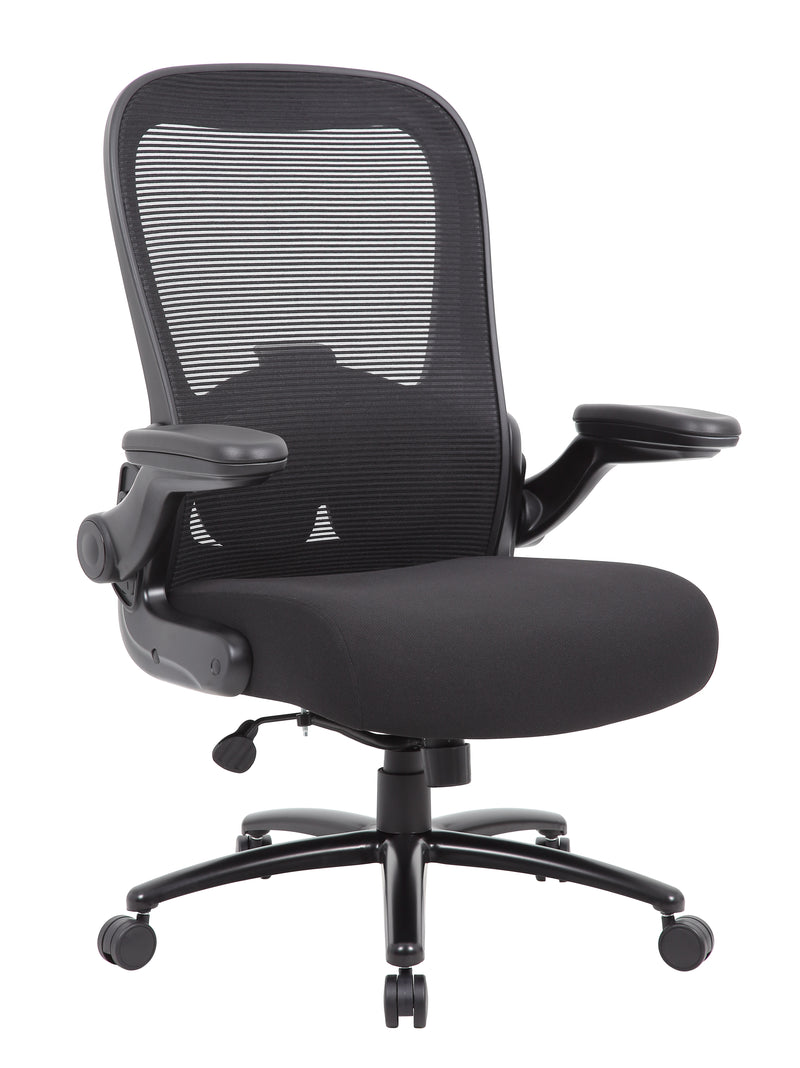 Boss Mesh Heavy Duty Flip Arm Task Chair, 400 lb Weight Capacity (B601-BK) Each