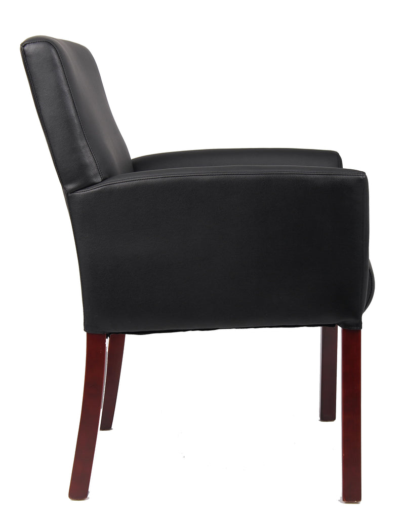 Boss Box Arm Guest, Accent or Dining Chair w/Mahogany Finish  (B619) Each