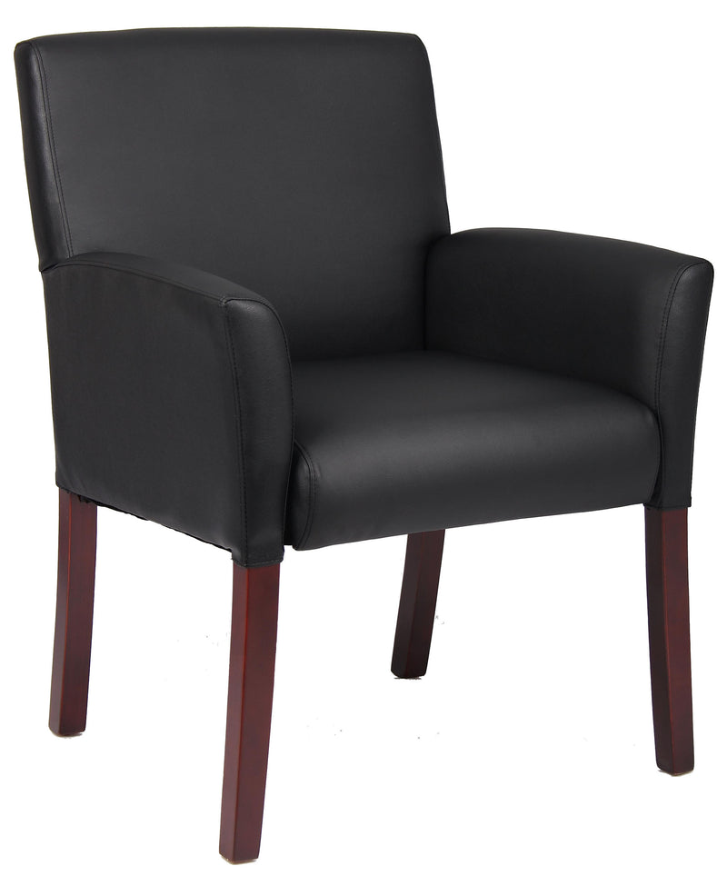 Boss Box Arm Guest, Accent or Dining Chair w/Mahogany Finish  (B619) Each