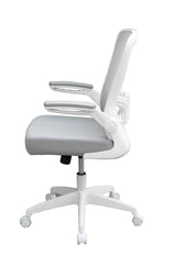 Boss Gray Mesh, Flip Arm, Task Chair, White Frame (B6366WT-GY) Each