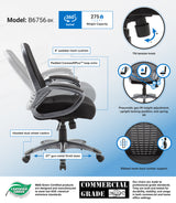Boss Ribbed High Back Mesh Chair (B6756-BK) Each
