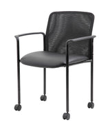 Boss Mesh Guest Chair with Casters, Black (B6909R-CS) Each