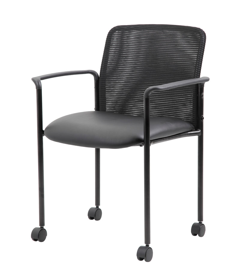 Boss Mesh Guest Chair with Casters, Black (B6909R-CS) Each