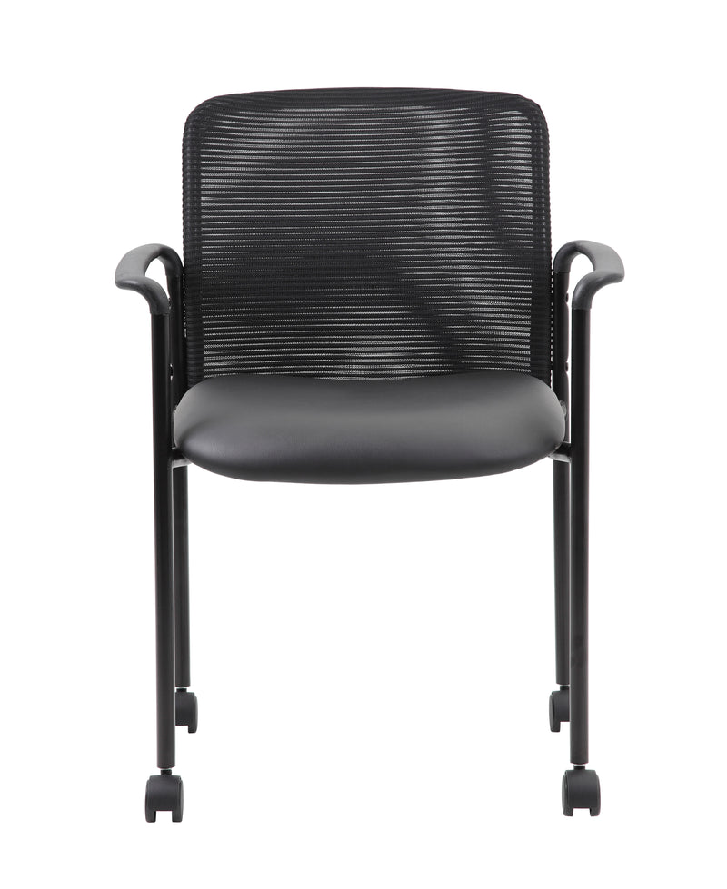 Boss Mesh Guest Chair with Casters, Black (B6909R-CS) Each