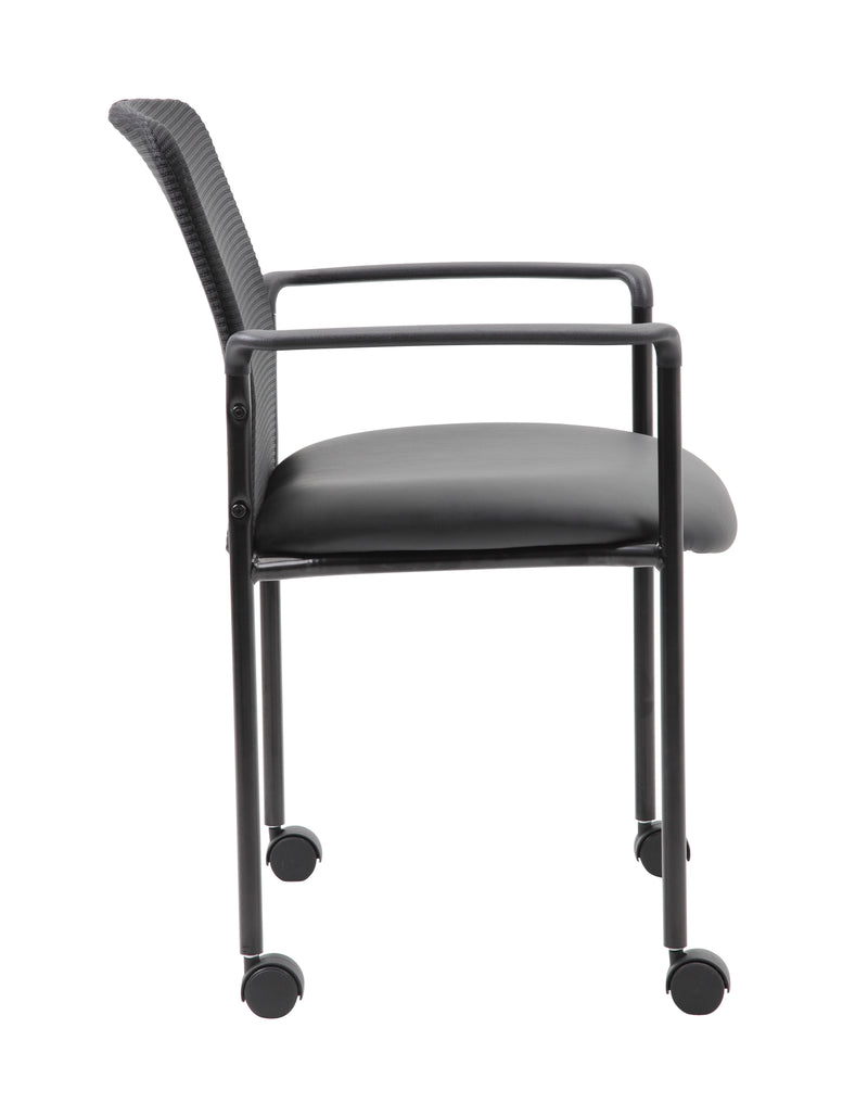 Boss Mesh Guest Chair with Casters, Black (B6909R-CS) Each
