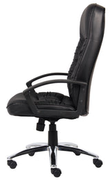 Boss High Back LeatherPlus Chair w/Chrome Base (B7301C) Each