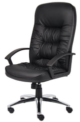 Boss High Back LeatherPlus Chair w/Chrome Base (B7301C) Each